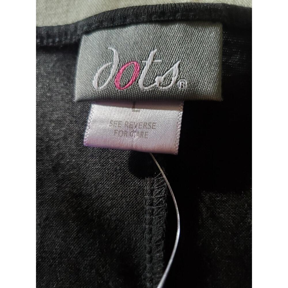 Dots Brand Womens L Black Top Fringe On The Sides - Picture 6 of 10